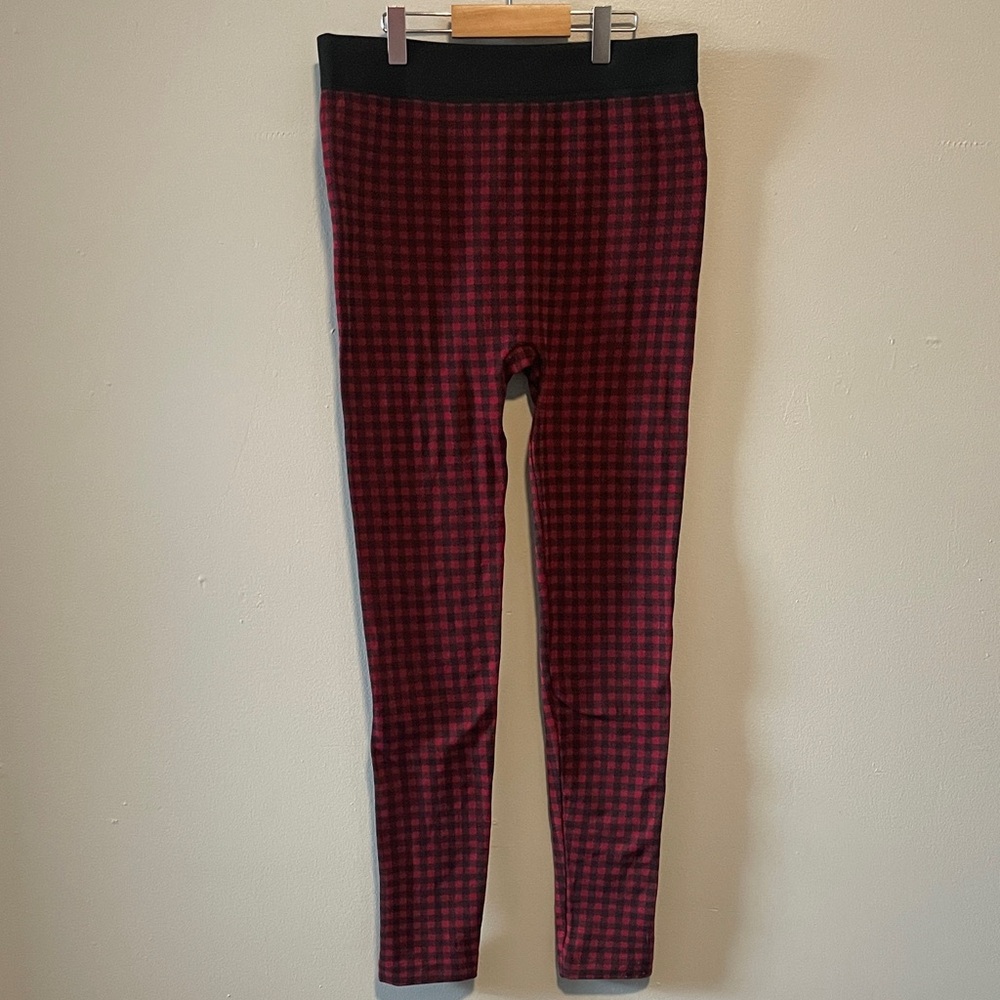 Charlie Paige Red and Black Plaid Kids Leggings
